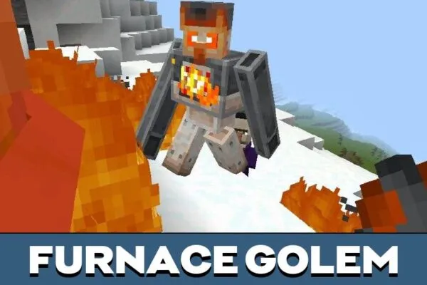 Furnace Golem from Old Villagers Mod for Minecraft PE