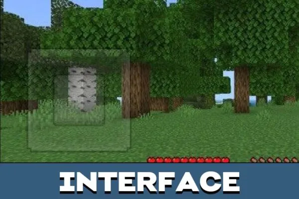 Interface from Transparent Buttons texture Pack for Minecraft PE