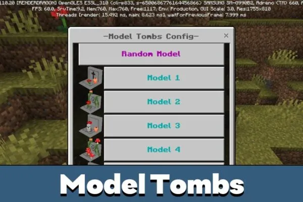 Model Tombs from Stone Tombs Mod for Minecraft PE