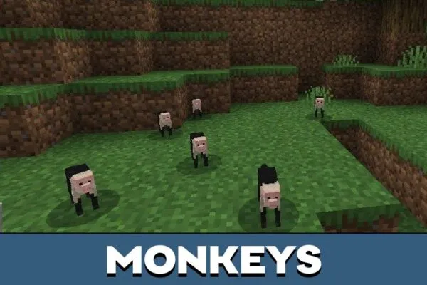 Monkeys from World Animals Mod for Minecraft PE