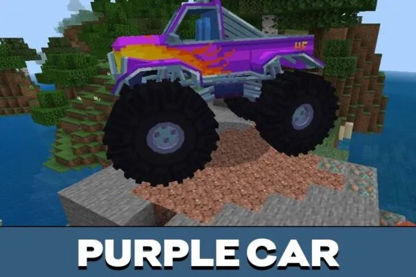 Purple Car from Monster Truck Mod for Minecraft PE