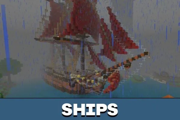 Ships from Fantasy Village Map for Minecraft PE