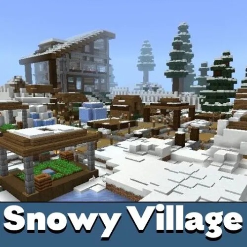 Snowy Village Map for Minecraft PE