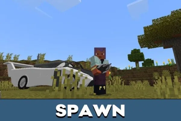 Spawn from Flying Car Mod for Minecraft PE