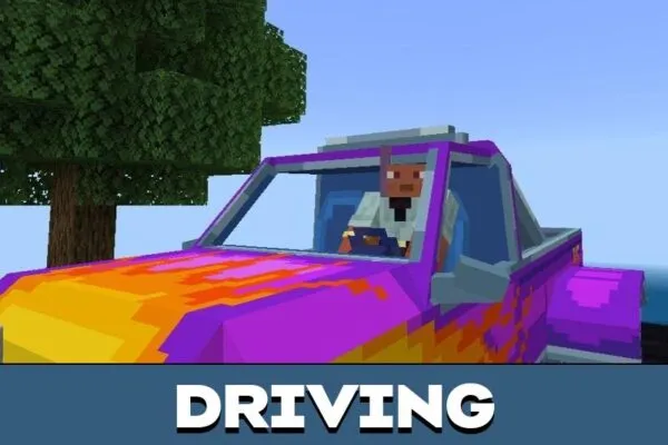 Driving from Monster Truck Mod for Minecraft PE