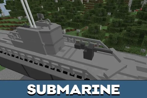 Submarine from War Vehicles Mod for Minecraft PE