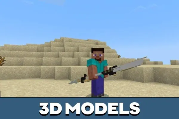 3D Models from Aporcypha Weapon Texture Pack for Minecraft PE