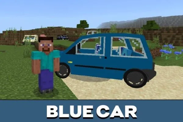 Blue Car from Renault Mod for Minecraft PE