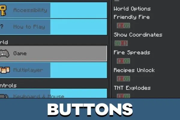 Buttons from Hololens Texture Pack for Minecraft PE