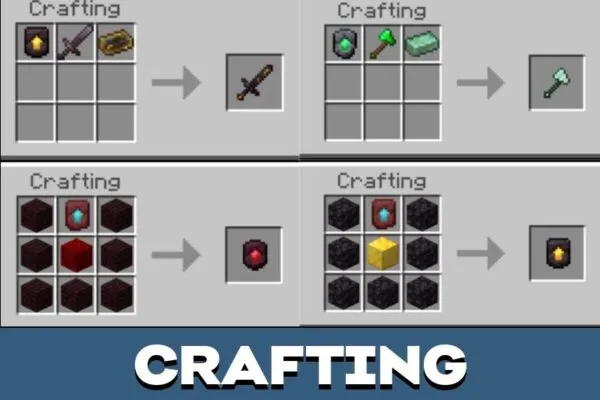 Crafting from Sword from Fortify Mod for Minecraft PE