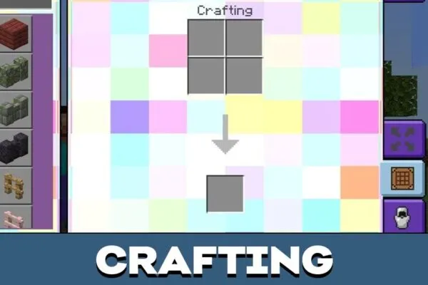 Crafting from Sweet and Candy Texture Pack for Minecraft PE