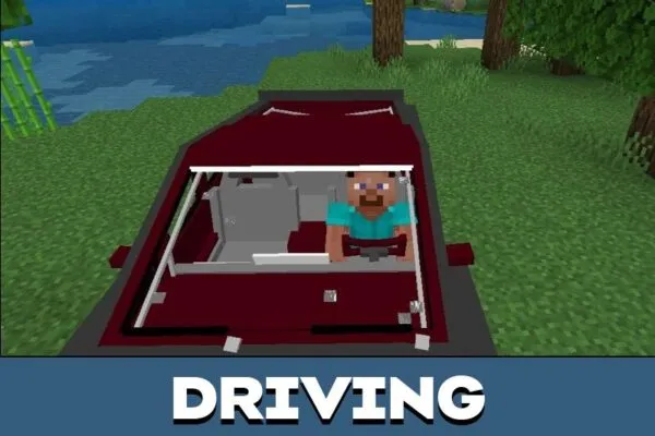 Driving from Cyber Truck Mod for Minecraft PE