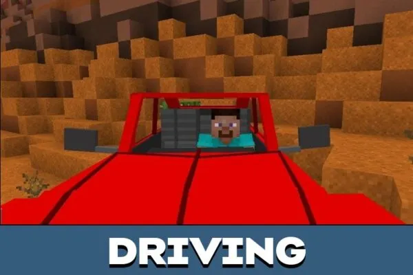 Driving from Volkswagen Mod for Minecraft PE