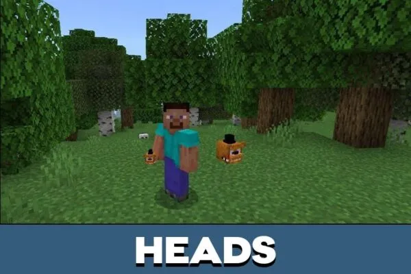 Heads from FNAF Blocks Mod for Minecraft PE