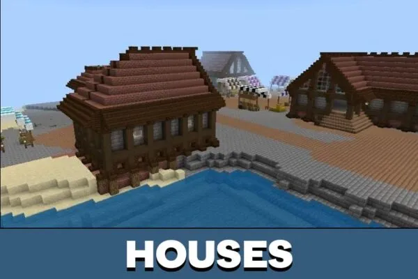 Houses from Medieval Alive Map for Minecraft PE