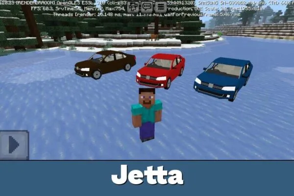 Jetta from Volkswagen Mod for Minecraft PE
