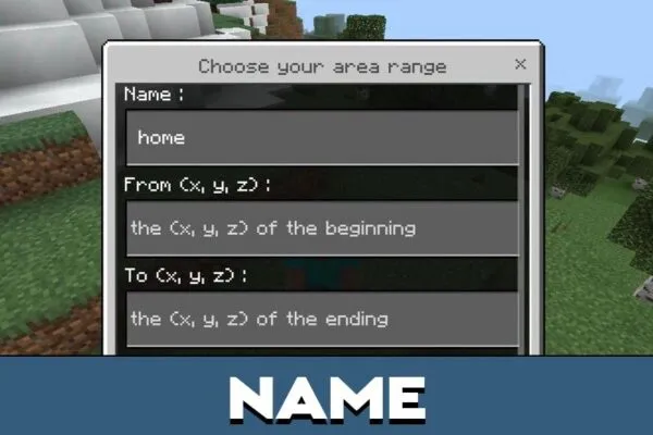 Name from Land Claim Mod for Minecraft PE