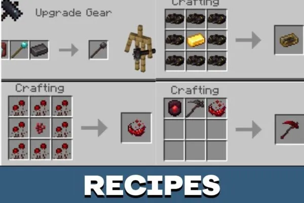 Recipes from Sword from Fortify Mod for Minecraft PE