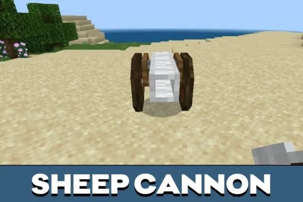 Sheep Cannon from Armoury Offense Mod for Minecraft PE