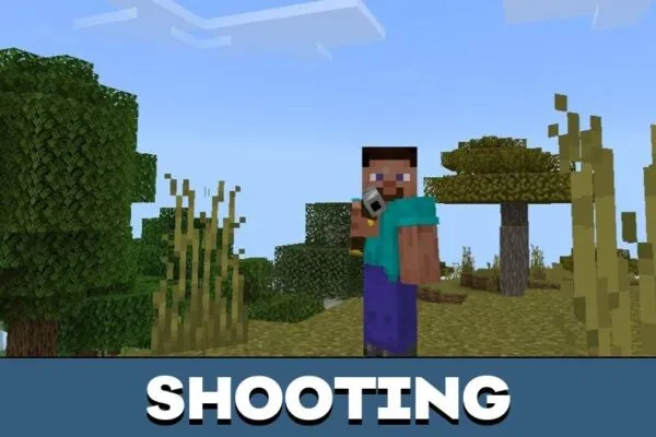 Shooting from Flint and Flocks Mod for Minecraft PE