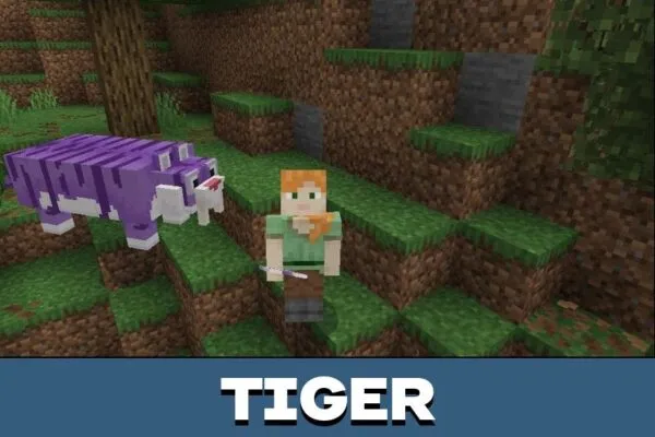 Tiger from Minecraft Legends Golems Mod for Minecraft PE