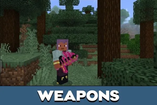 Weapons from Disciples of the Void Mod for Minecraft PE