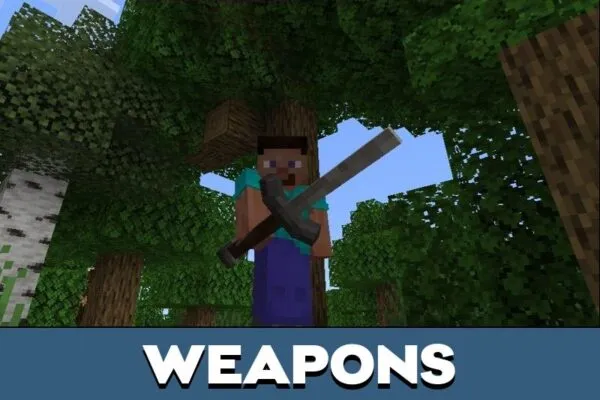 Weapons from Mythological Craft Mod for Minecraft PE