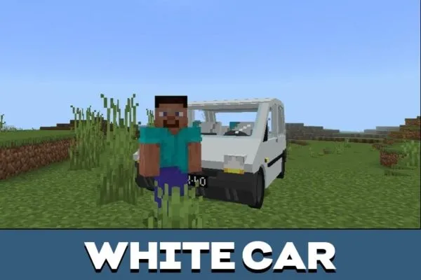 White Car from Renault Mod for Minecraft PE