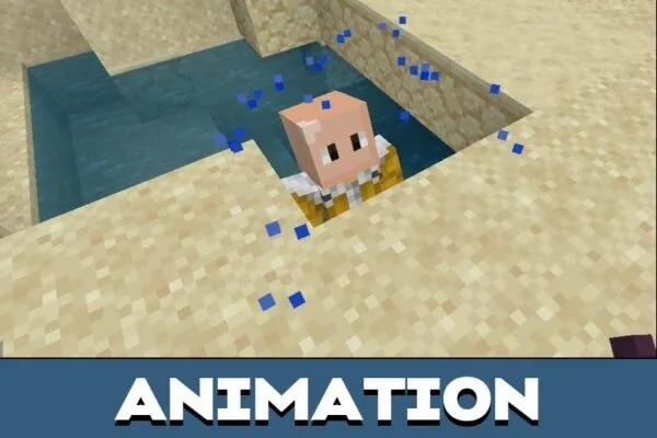 Animation from Saitama Mod for Minecraft PE