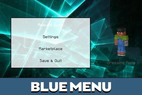 Blue Menu from Cyberline GUI Texture Pack for Minecraft PE