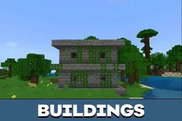 Buildings from Simple Structures Mod for Minecraft PE