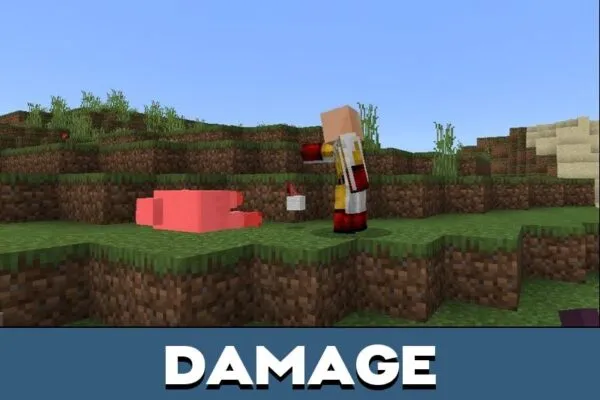 Damage from Saitama Mod for Minecraft PE