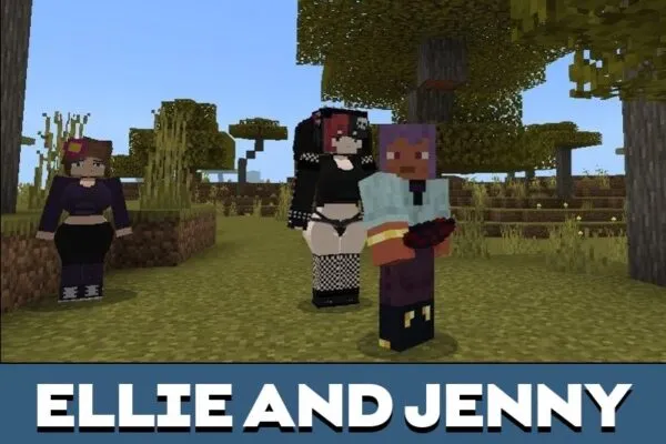 Ellie and Jenny from Luna Mod for Minecraft PE