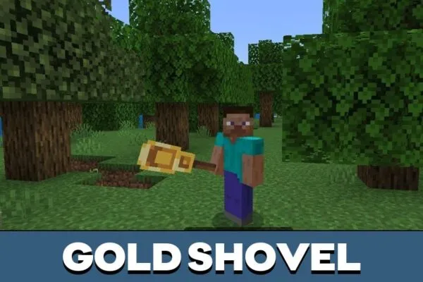 Gold Shovel from Reimagined Items Mod for Minecraft PE