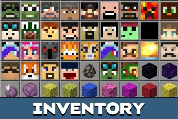 Inventory from YouTuber Mod for Minecraft PE