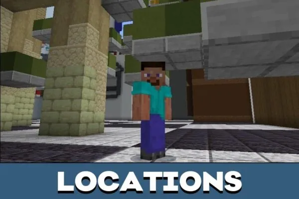 Locations from Birthday Party Map for Minecraft PE