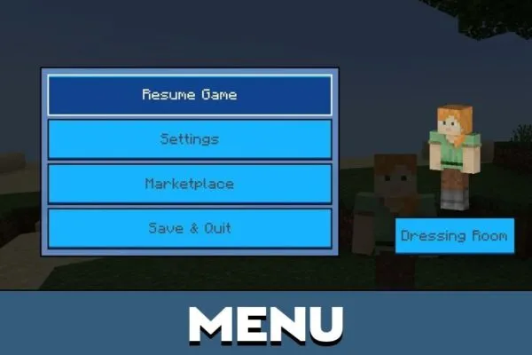 Menu from Bubble Texture Pack for Minecraft PE