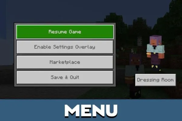 Menu from Button Texture Pack for Minecraft PE