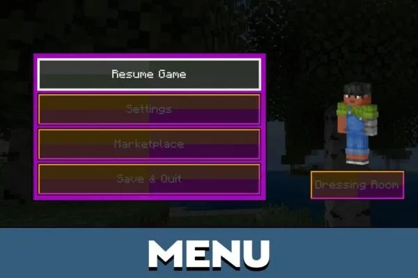 Menu from Neon Texture Pack for Minecraft PE