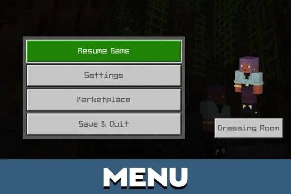 Menu from OCD Texture Pack for Minecraft PE