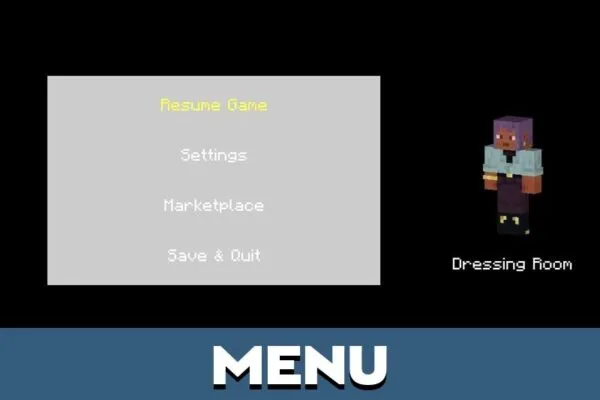 Menu from Undertale GUI texture Pack for Minecraft PE