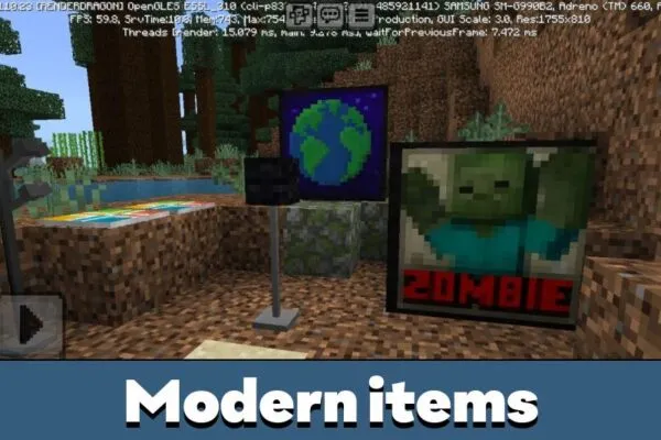 Modern Items from Furniture Items Mod for Minecraft PE