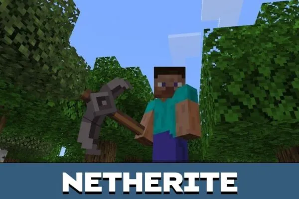 Netherite Pickaxe from Reimagined Items Mod for Minecraft PE