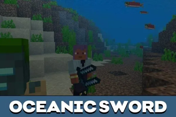 Oceanic Sword from Drowned Mobs Mod for Minecraft PE