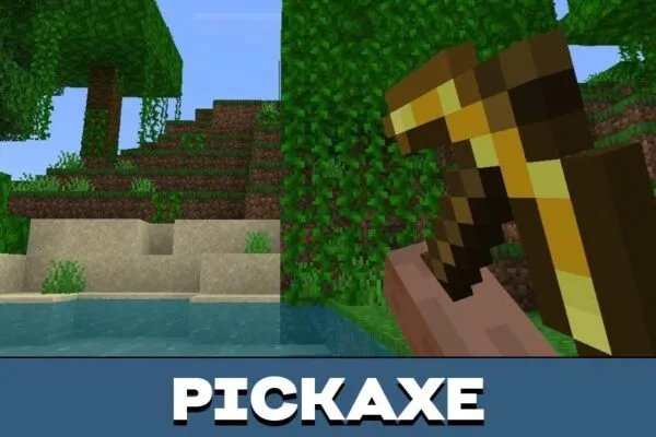 Pickaxe from Hand Texture Pack for Minecraft PE