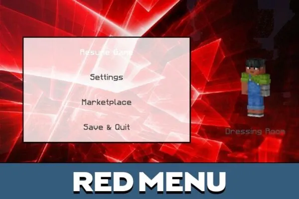 Red Menu from Cyberline GUI Texture Pack for Minecraft PE