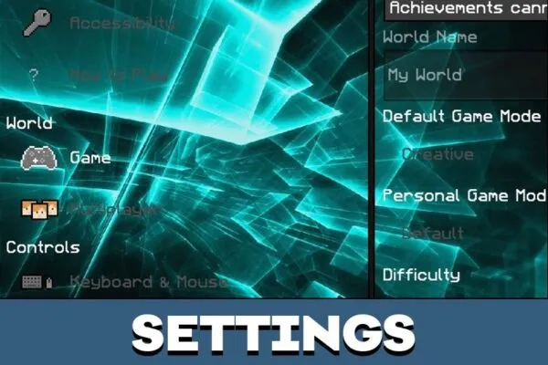 Settings from Cyberline GUI Texture Pack for Minecraft PE