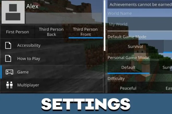 Settings from Rainbow Pie Texture Pack for Minecraft PE