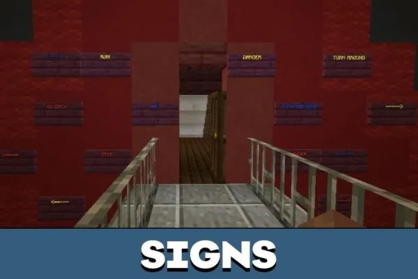 Signs from Poppy Playtime 2 Map for Minecraft PE