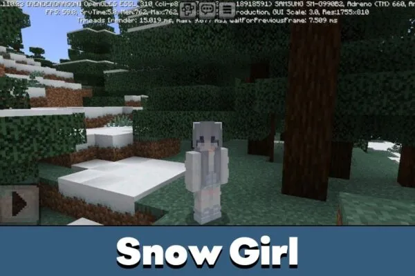 Snow Girl from Luna Mod for Minecraft PE